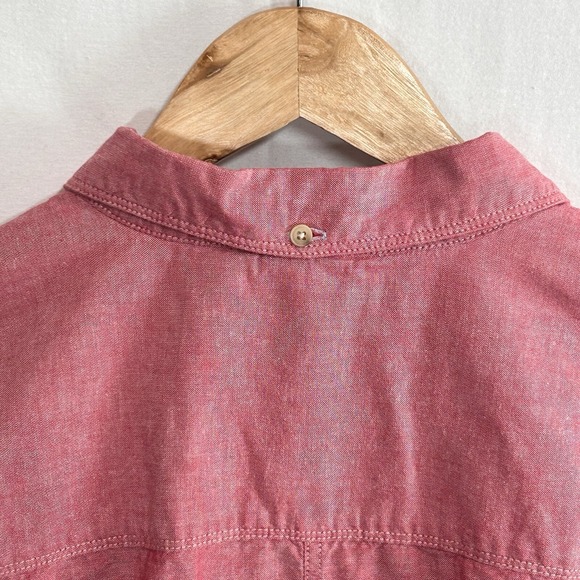 LL Bean Womens‎ 2X Sun Washed Red Cotton Long Sleeve Button Up Shirt Relaxed Fit - Picture 11 of 12
